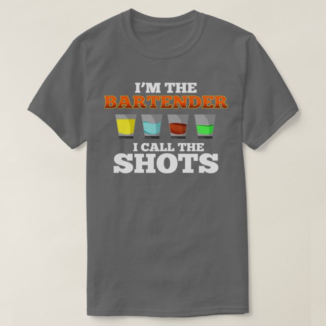 Camiseta Bartender llamo a los tiros Bartender Funny Drinki (Diseño del anverso)