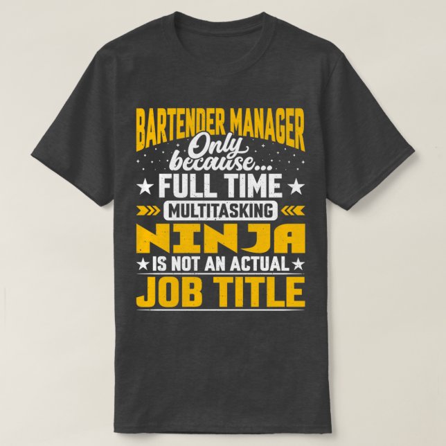 Camiseta Bartender Manager Job Title Funny Bartender CEO Di (Diseño del anverso)