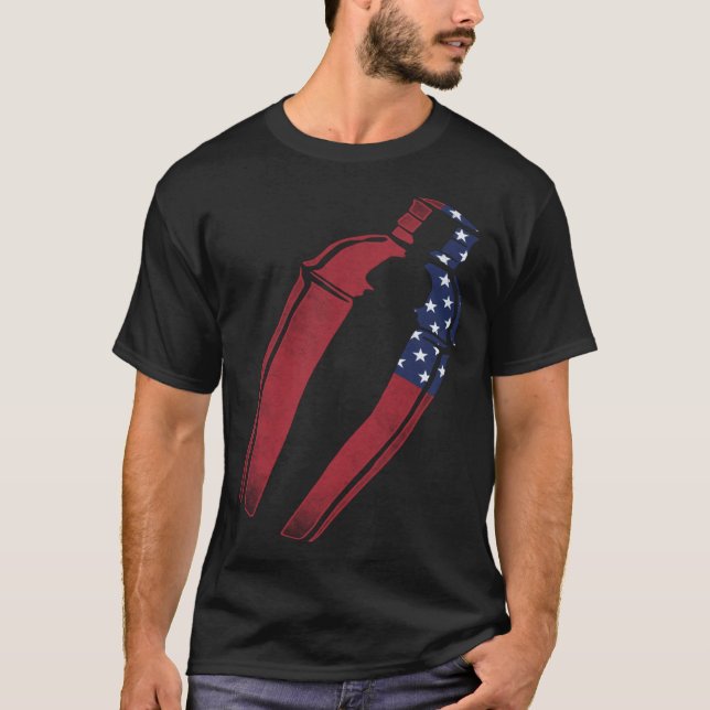 Camiseta Bartender Mixologist American Flag Vintage (Anverso)