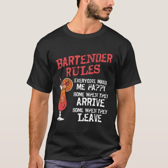 Camiseta Bartender Mixologist Bartender Rules Everyone Make (Anverso)
