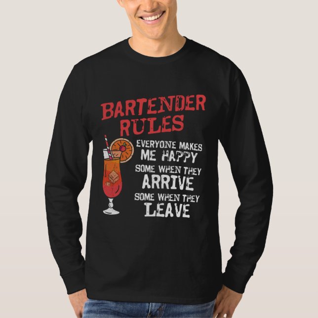 Camiseta Bartender Mixologist Bartender Rules Everyone Make (Anverso)