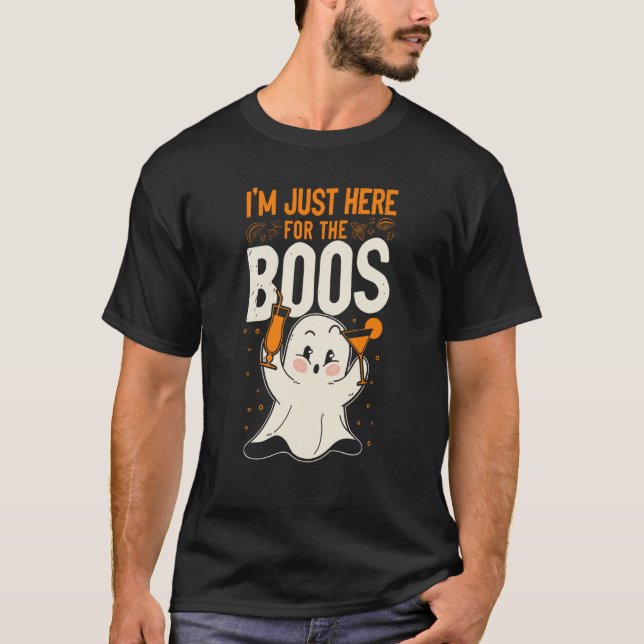 Camiseta Bartender Mixologist Halloween Pun Ghost I'm Just  (Anverso)