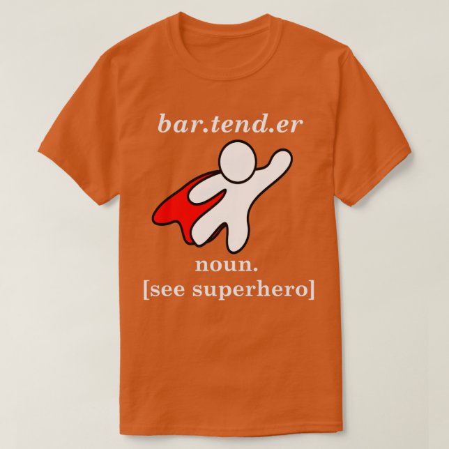 CAMISETA BARTENDER NOUN VEE SUPERHERO (Diseño del anverso)