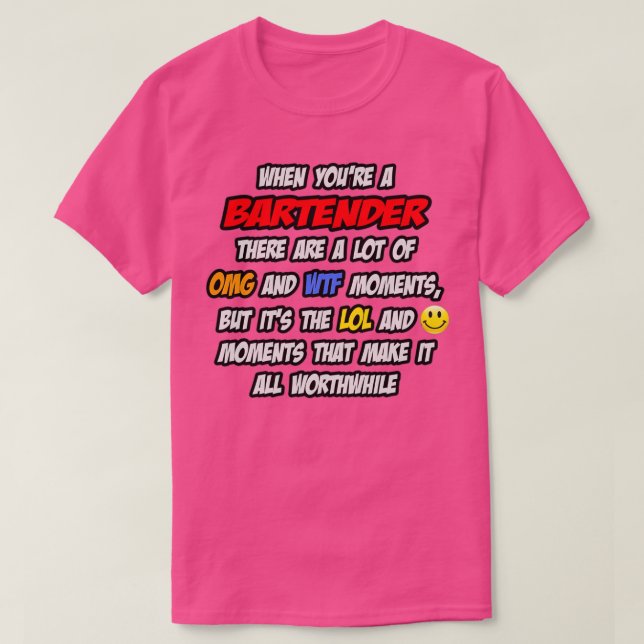 Camiseta Bartender OMG WTF LOL (Diseño del anverso)