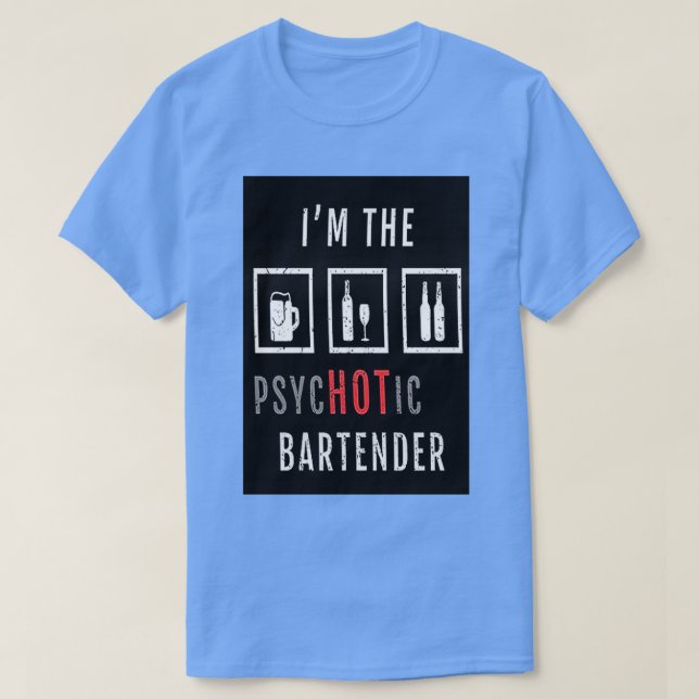 CAMISETA BARTENDER PSICHTIC (Diseño del anverso)