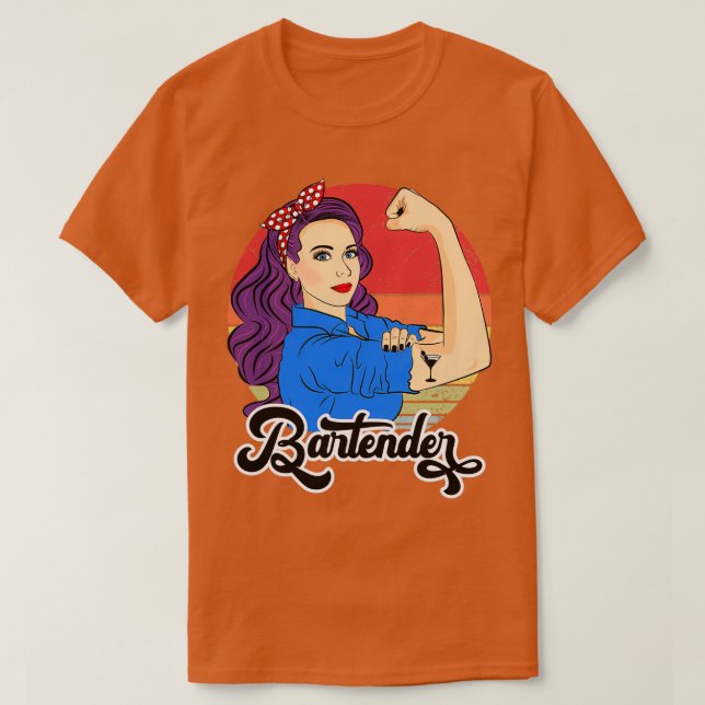 Camiseta Bartender Regalo Femenino Vintage Barman Barkeeper (Diseño del anverso)
