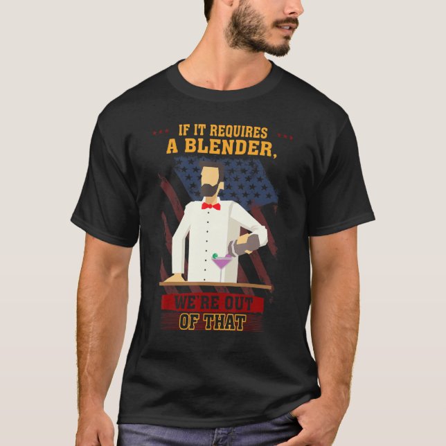Camiseta Bartender requiere un gráfico de humor más fino (Anverso)