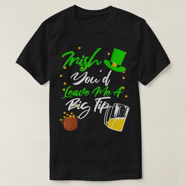 Camiseta Bartender Server Saint Patricks Day Consejo irland (Diseño del anverso)