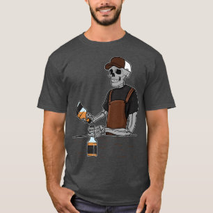 Camiseta Bartender Skeleton Mixólogo Hombre Cocktail Fun Ba