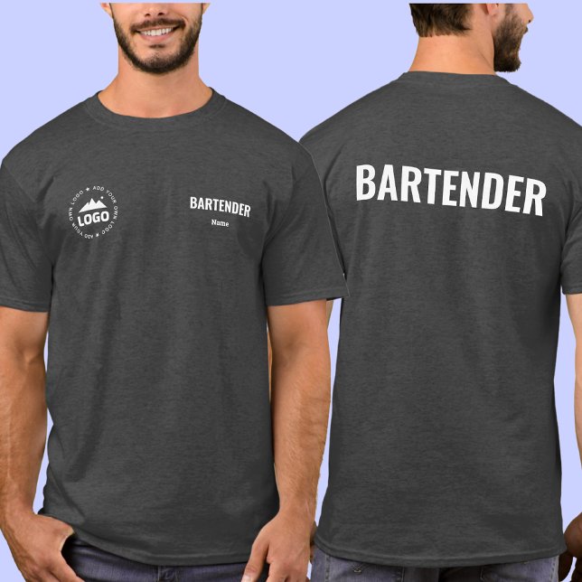 Camiseta Bartender T-Shirt Uniform Personalized Name Logo (Subido por el creador)