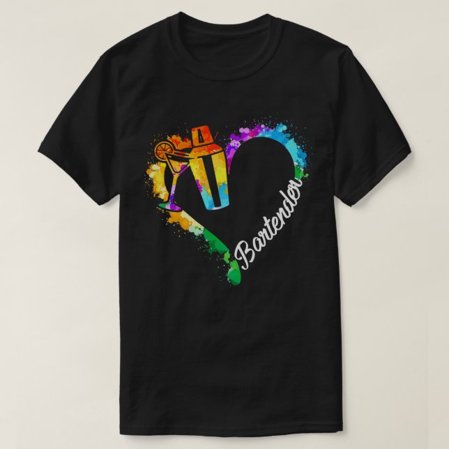 Camiseta BARTENDER WATER ART HEART Classic TShirt (Diseño del anverso)