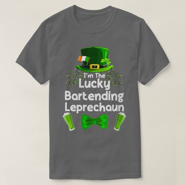 Camiseta Bartending Leprechaun St Patrickx27S Day Bartender (Diseño del anverso)