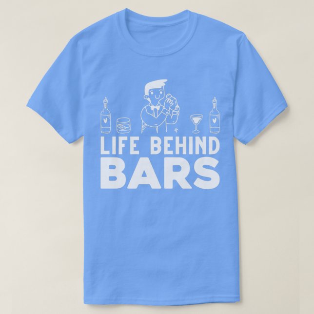 Camiseta Bartening Behind Bars Mixólogo Barkeeper (Diseño del anverso)