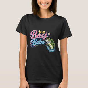 Camiseta Basa Nena Carrete Divertido Diseño de Pesca para M