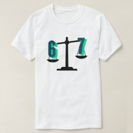 Camiseta Báscula divertida y pegadiza "6-7"