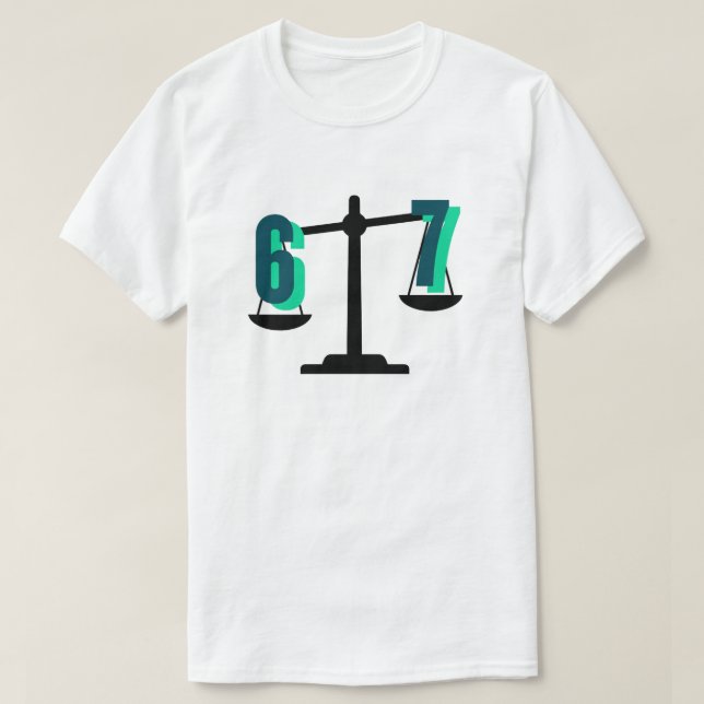 Camiseta Báscula divertida y pegadiza "6-7" (Diseño del anverso)