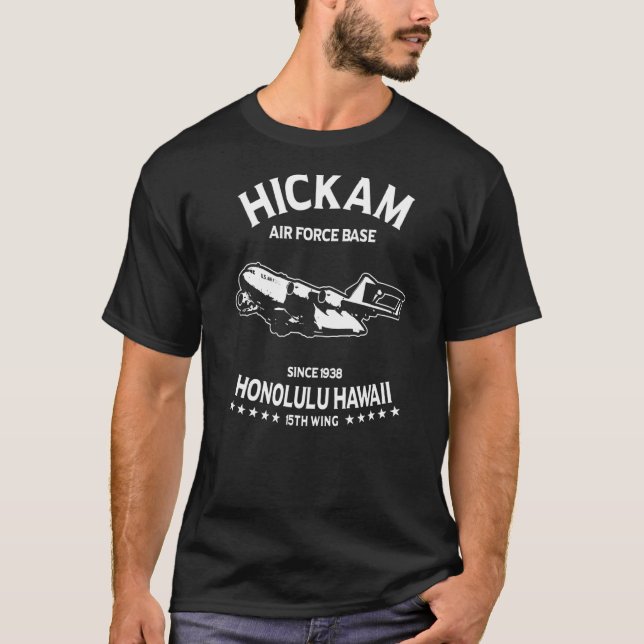Camiseta Base Aérea Hickam Pearl Harbor Honolulu Hawaii C17 (Anverso)