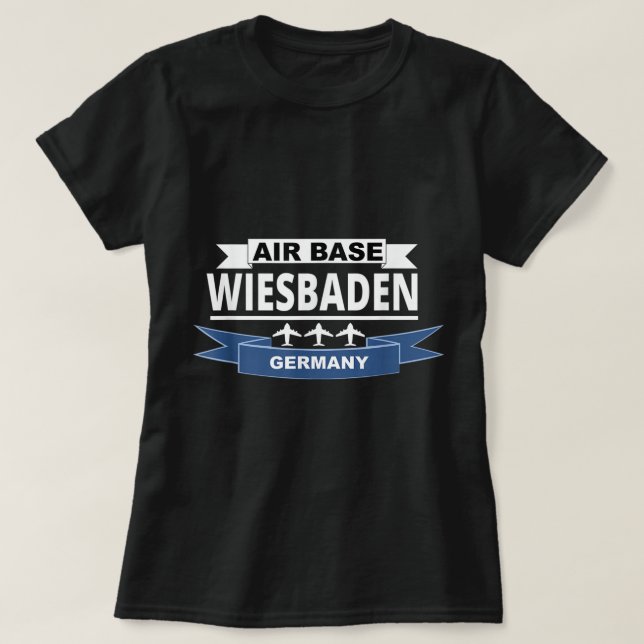 Camiseta Base aérea Wiesbaden Alemania Fuerza aérea de EE.  (Diseño del anverso)