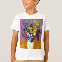 Base blanca con flores Odilon Redon