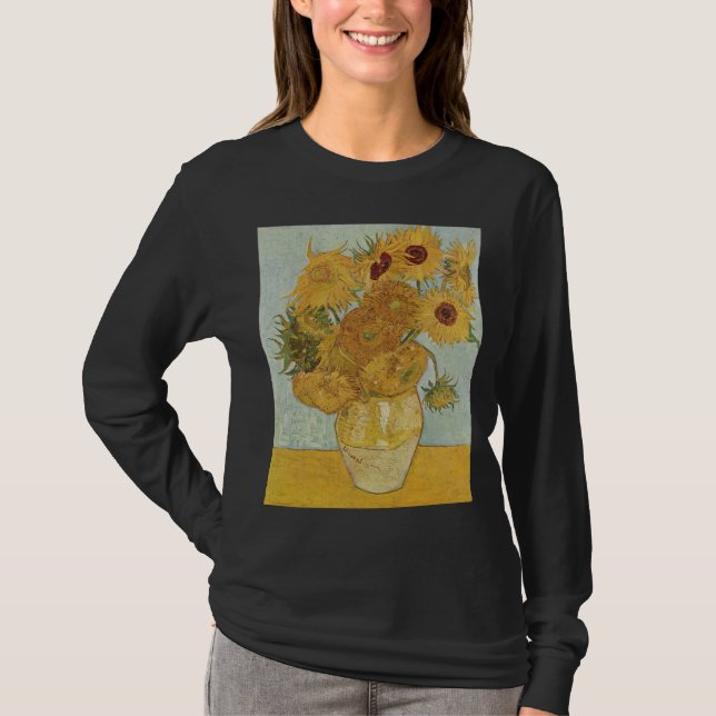 Camiseta Base con 12 girasoles - Vincent Van Gogh (1888) (Anverso)