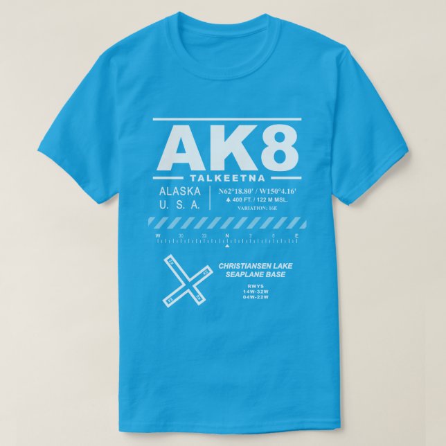 Camiseta Base de hidroavión del lago Christiansen AK8 (Diseño del anverso)