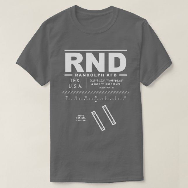Camiseta Base de la Fuerza Aérea Randolph RND (Diseño del anverso)