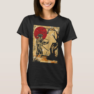 Camiseta Base de retro raglan de luchador de cosecha japone