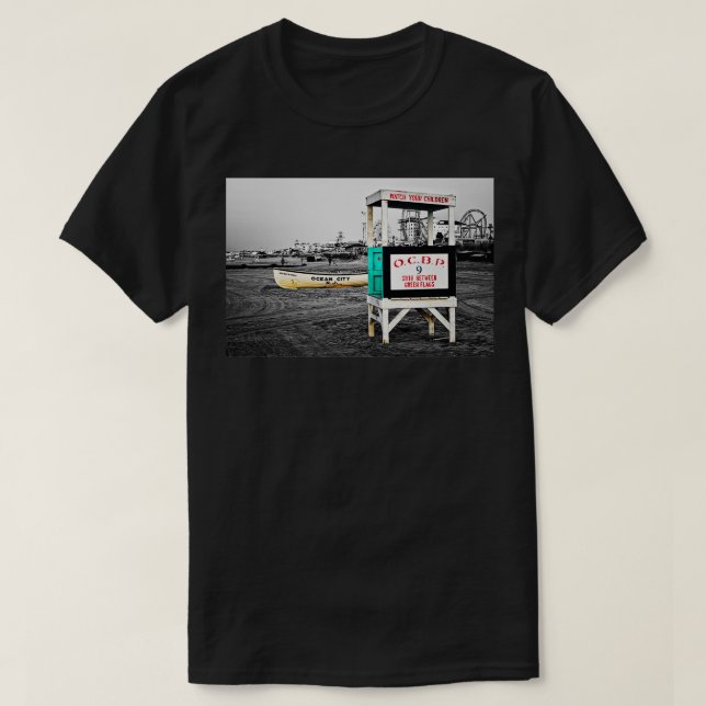 Camiseta Base de Salvavidas NJ de Ocean City (Diseño del anverso)