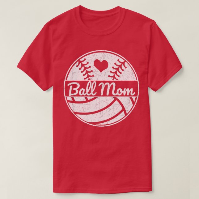 Camiseta Base de software Ball Mom Softball Mom Volleyball  (Diseño del anverso)