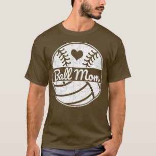 Camiseta Base de software Ball Mom Softball Mom Volleyball 