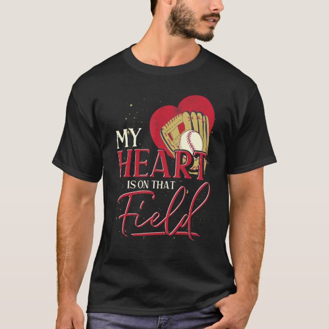 Camiseta Base deportiva Catcher Baseball Player Heart Baseb (Anverso)
