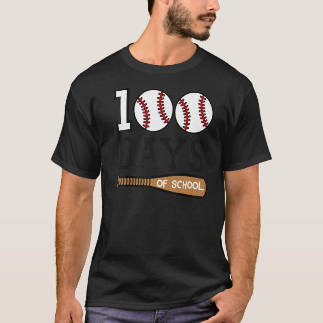 Camiseta Baseball 100 Days of School Happy 100th Day Teache (Anverso)