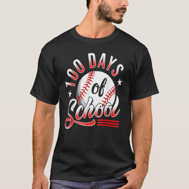 Camiseta Baseball 100 Days of School Happy 100th Day Teache (Anverso)