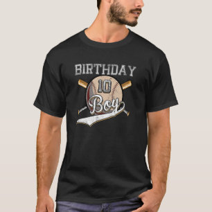 Camiseta Baseball 10th Birthday Party 10 Years Old Baseball