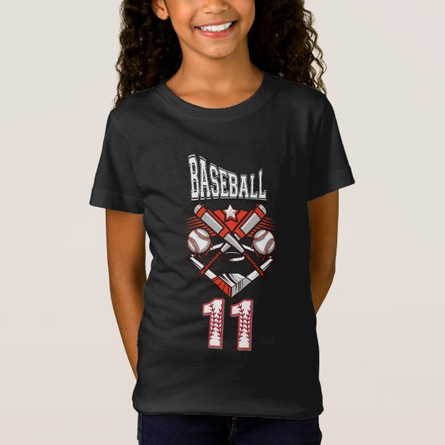 Camiseta Baseball 11 Logo – Crossed Bats and Baseball  (Anverso)