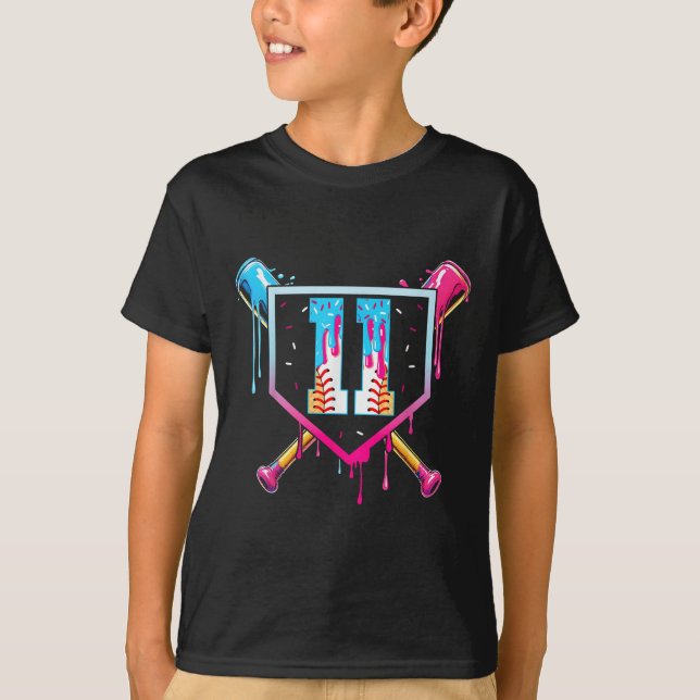 Camiseta Baseball 11 Year Old Ice Cream Drip 11th Birthday  (Anverso)