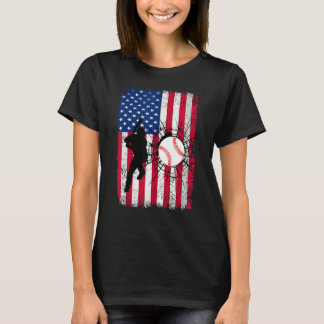 Camiseta Baseball 4th Of July American Flag Patriotic Baseb