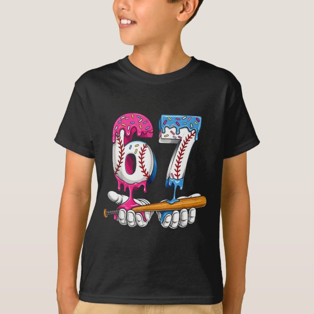 Camiseta Baseball 67 Ice Cream Drip Six Seven Boys Funny Me (Anverso)