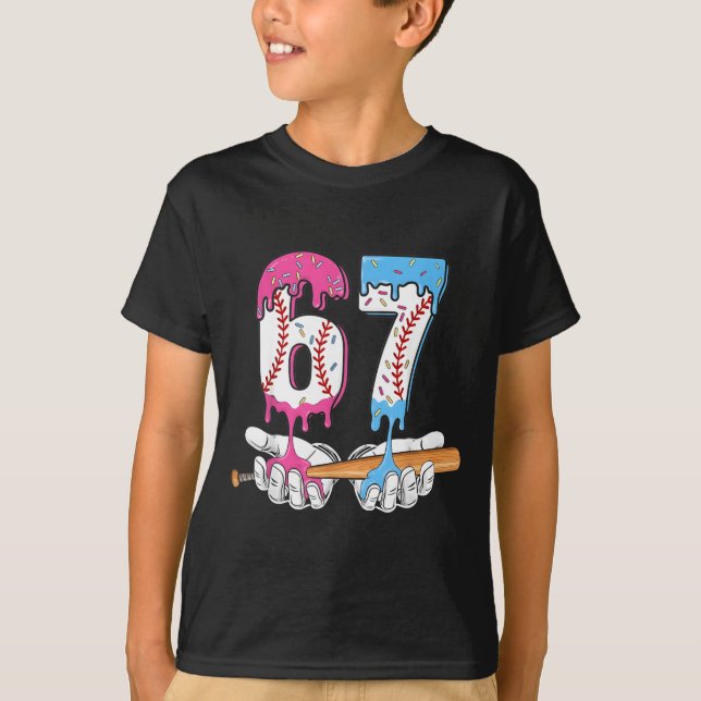 Camiseta Baseball 67 Ice Cream Drip Six Seven Boys Funny Me (Anverso)
