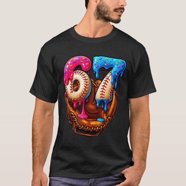 Camiseta Baseball 67 Six Seven Funny 6 7 Meme Gen Alpha Mem (Anverso)