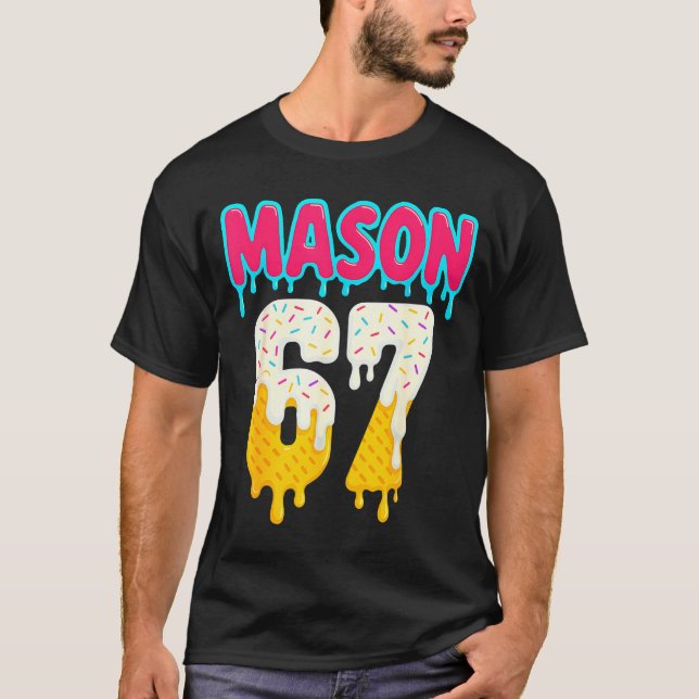Camiseta Baseball 6 7 Ice Cream Drip Number 67 Funny Six Se (Anverso)