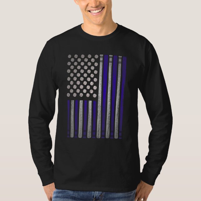 Camiseta Baseball American Flag 4th of July USA Patriotic D (Anverso)