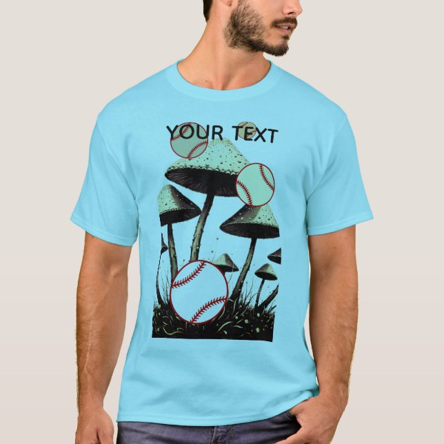 Camiseta Baseball balls mushrooms funny (Anverso)