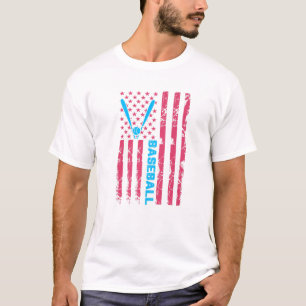 Camiseta Baseball Bat USA Flag Sports Lover Men Women Kids