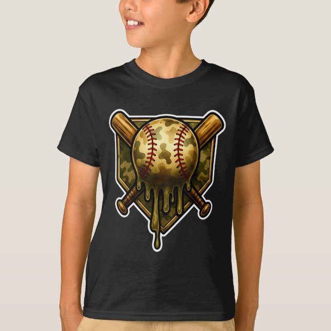 Camiseta Baseball Camo Drip Ice Cream Youth Boys Srts  (Anverso)