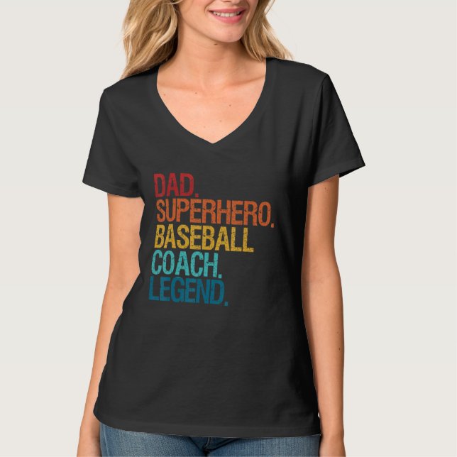 Camiseta Baseball Coach Dad  For Men Women Family Matching  (Anverso)