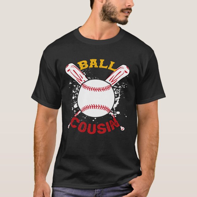 Camiseta Baseball Cousin Ball Softball  Fathers Day (Anverso)