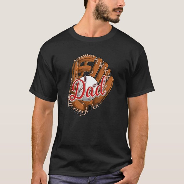 Camiseta Baseball Dad  Softball Sport Player Daddy Papa (Anverso)