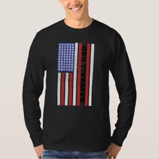 Camiseta Baseball Dad USA Flag Baseball Player Fan Coach
