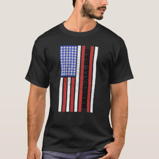 Camiseta Baseball Dad USA Flag Baseball Player Fan Coach